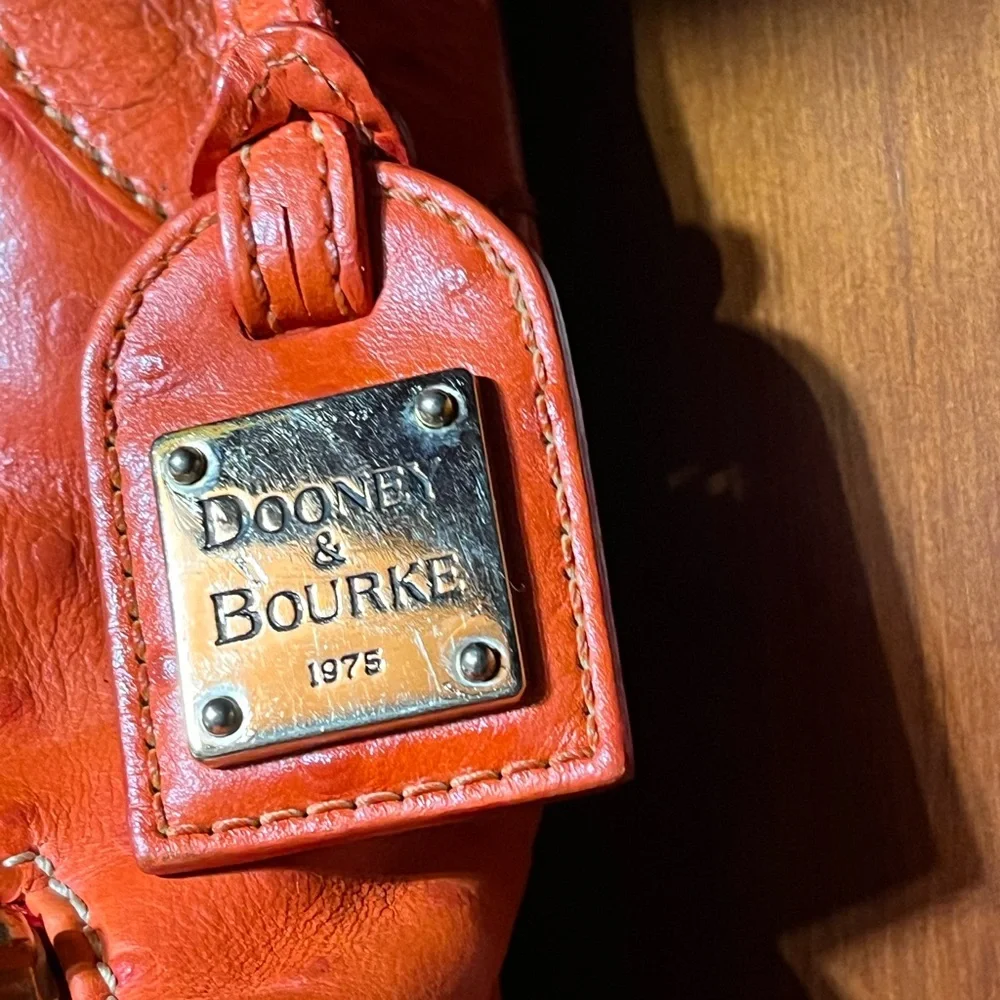 Dooney & Bourke Orange Ostrich Shoulder Bag - Picture 5 of 5